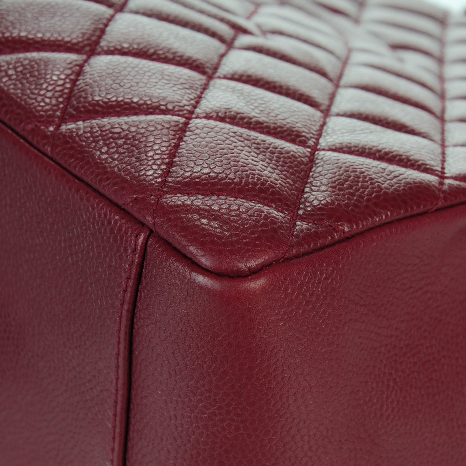 Chanel Caviar Quilted Grand Shopping Tote GST Dark Red 8 of 10