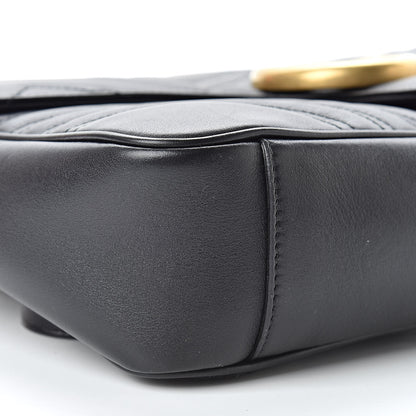 Gucci Calfskin Matelasse Medium GG Marmont Shoulder Bag Black 9 of 14