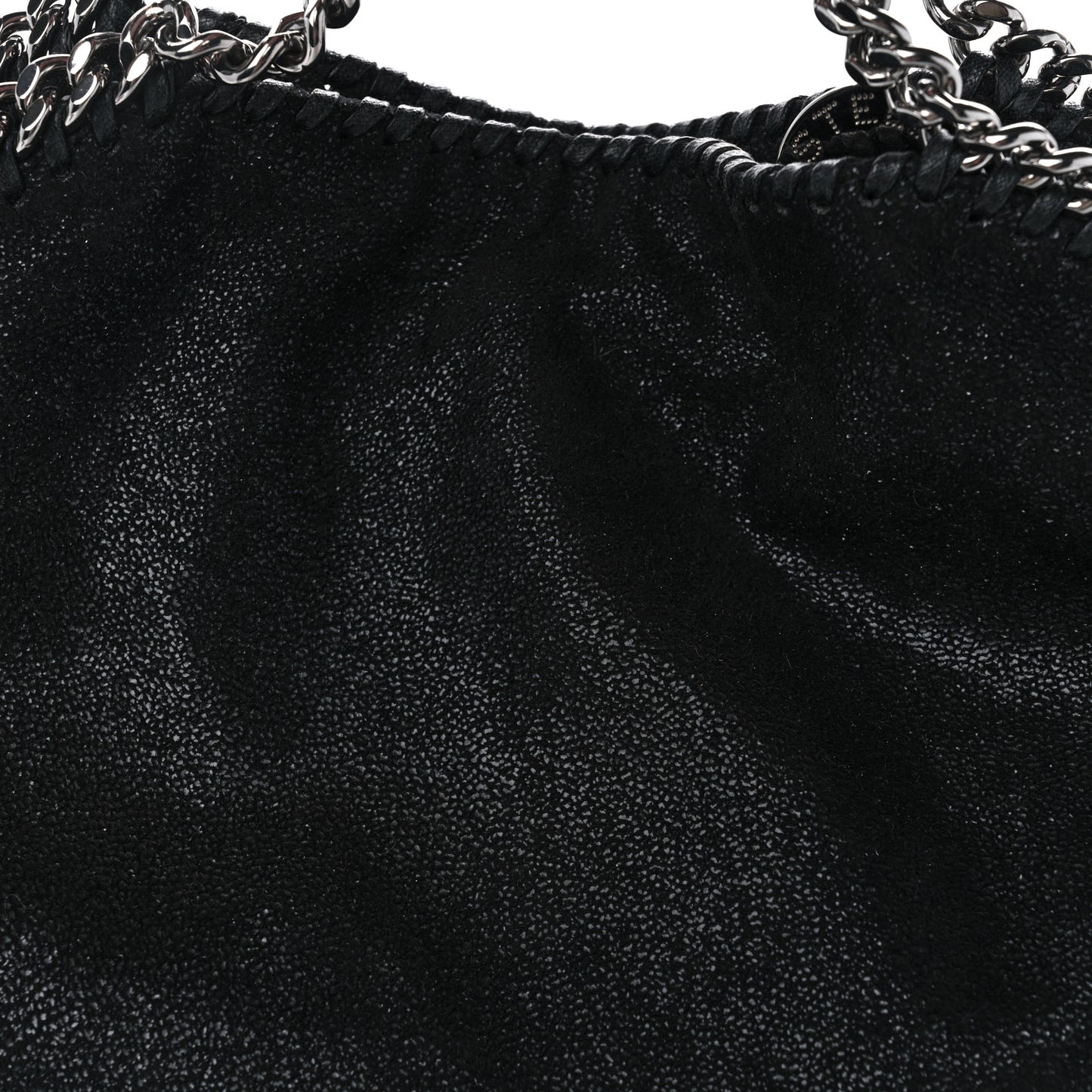 STELLA MCCARTNEY Shaggy Deer Falabella Fold Over Tote Black
