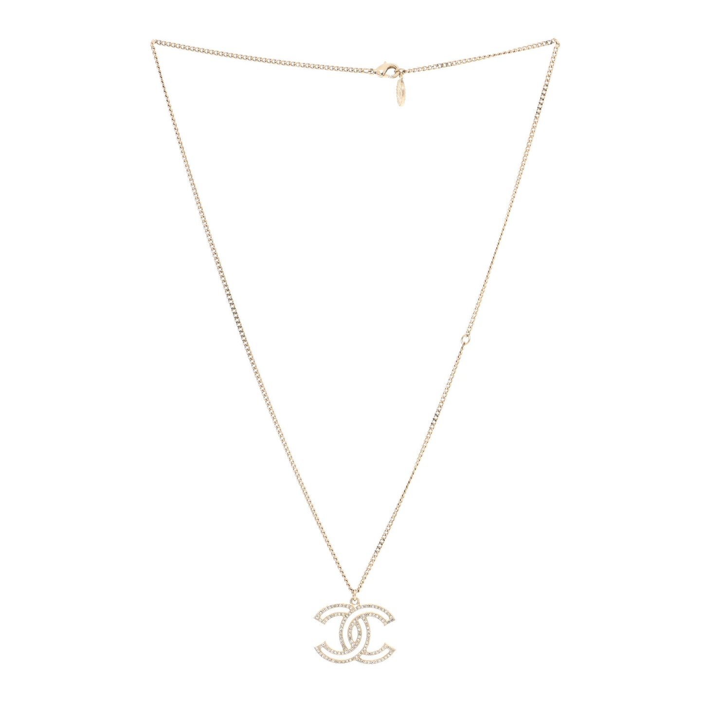 Crystal CC 100 Anniversary Necklace Gold