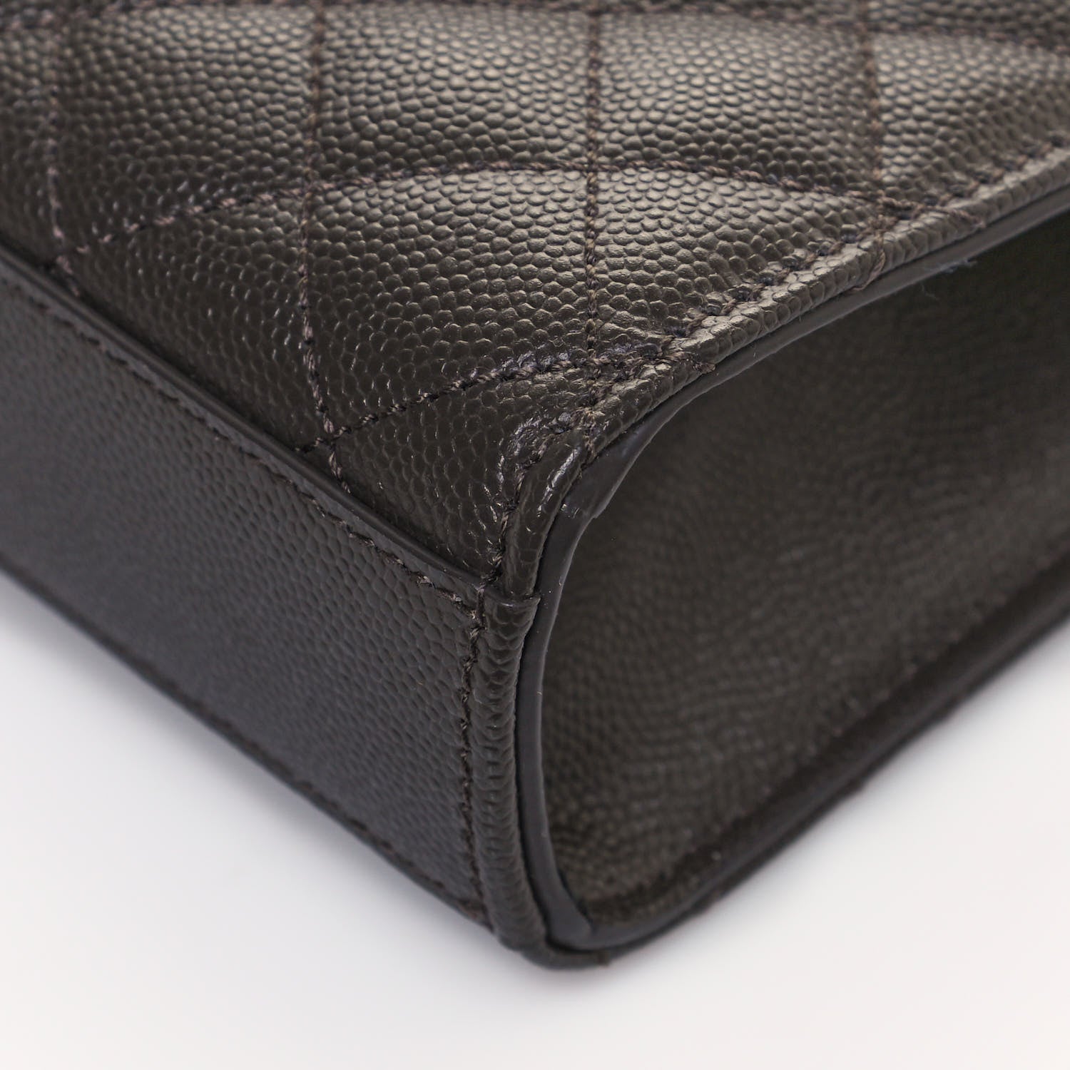 Saint Laurent Grain De Poudre Textured Mixed Matelasse Triquilt Small Monogram Satchel Pebble 6 of 13