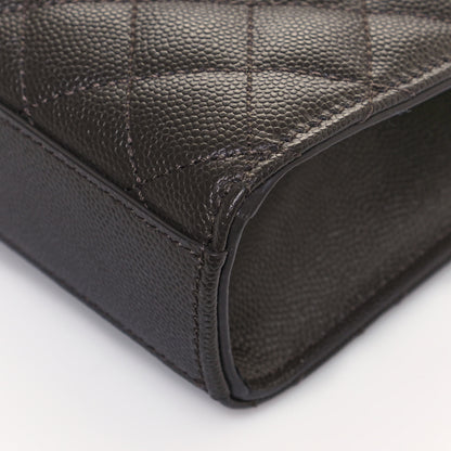 Saint Laurent Grain De Poudre Textured Mixed Matelasse Triquilt Small Monogram Satchel Pebble 6 of 13