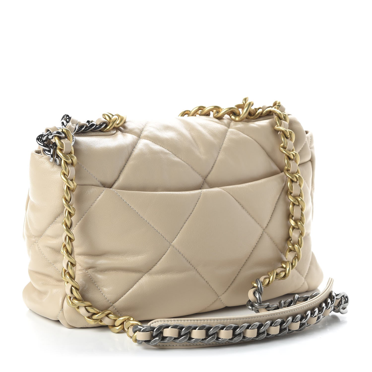Chanel Lambskin Quilted Large 19 Flap Beige 3 of 11