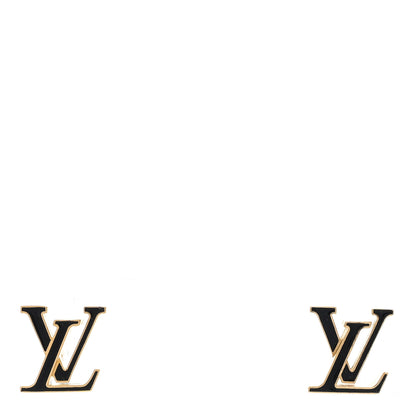 Louis Vuitton Metal Enamel LV Iconic Earrings Gold 1 of 4