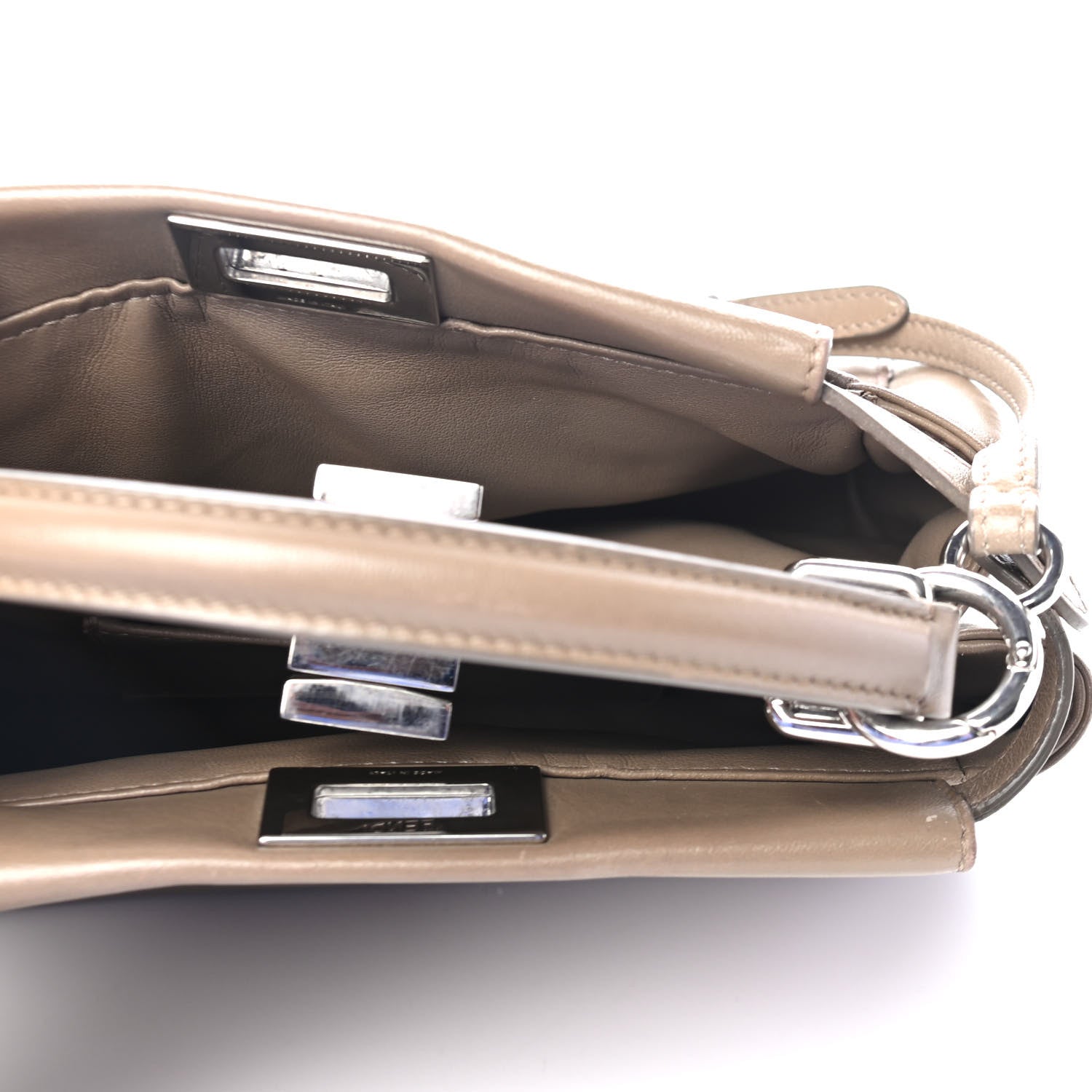 Fendi Nappa Mini Peekaboo Iconic Satchel Tortora 4 of 4