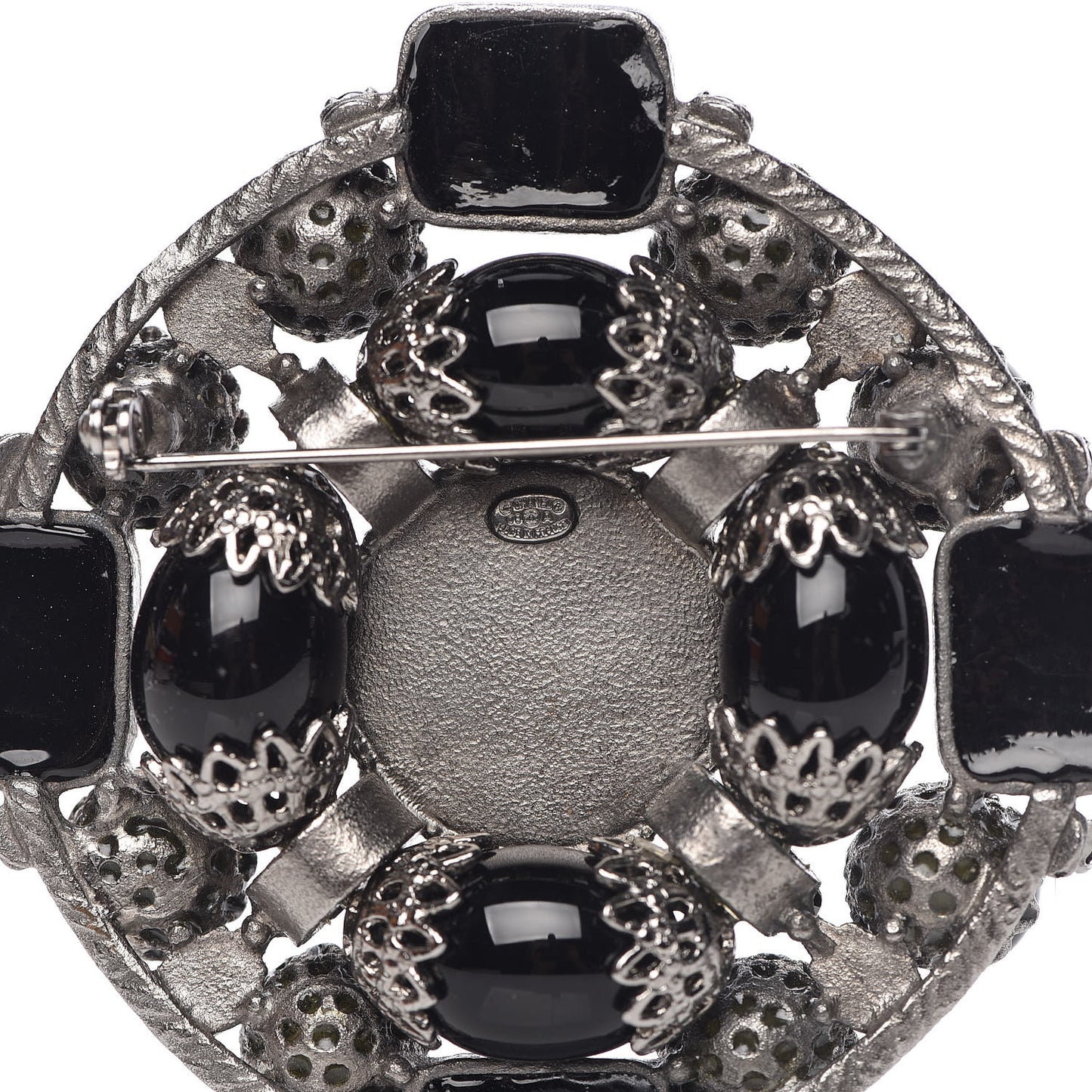 Enamel Brooch Black