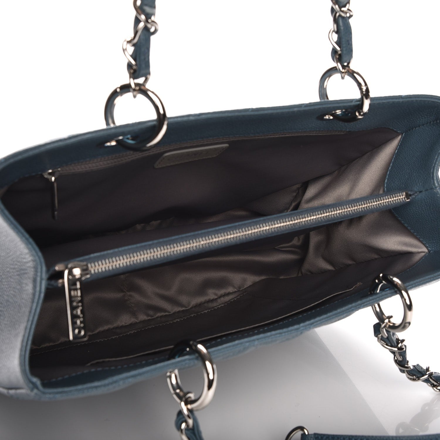 Chanel Caviar Quilted Grand Shopping Tote GST Blue 5 of 10