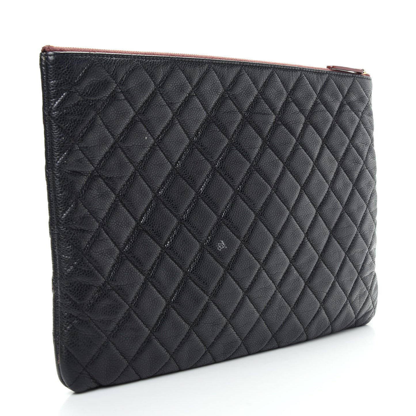 Caviar Quilted Large Cosmetic Case Black