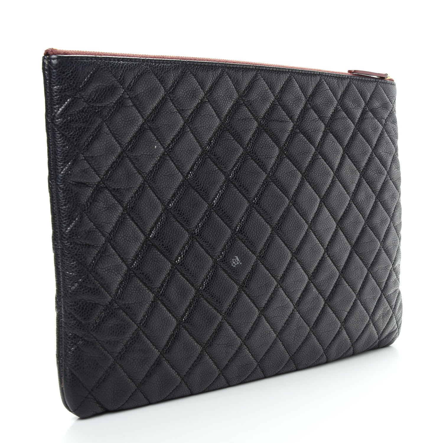 Chanel Caviar Quilted Large Cosmetic Case Black 3 of 8