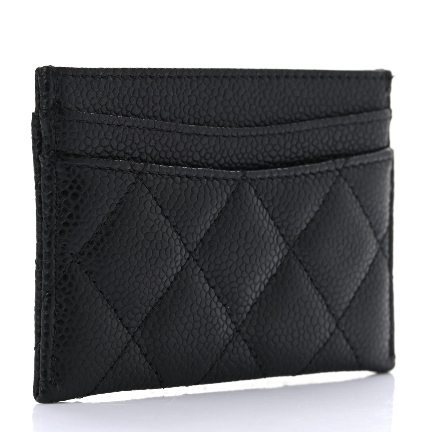 Caviar Quilted Card Holder Black