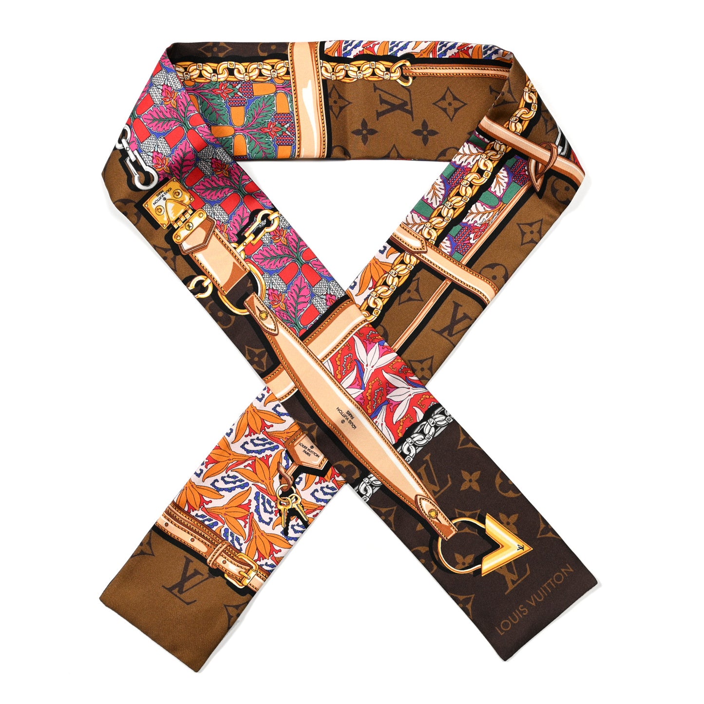 Silk Monogram Confidential Garden Bandeau Brown