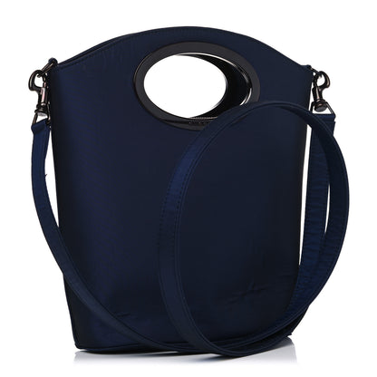 Gucci Iridescent Nylon Punch Top Handle Handbag Navy 3 of 12