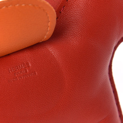 Hermes Milo Lambskin Grigri Rodeo Horse Bag Charm MM Rouge Rose Indien Jaipur Feu 3 of 4
