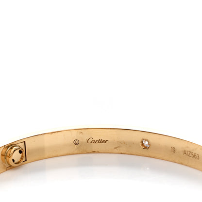 Cartier 18K Yellow Gold 4 Diamond LOVE Bracelet 19 4 of 7