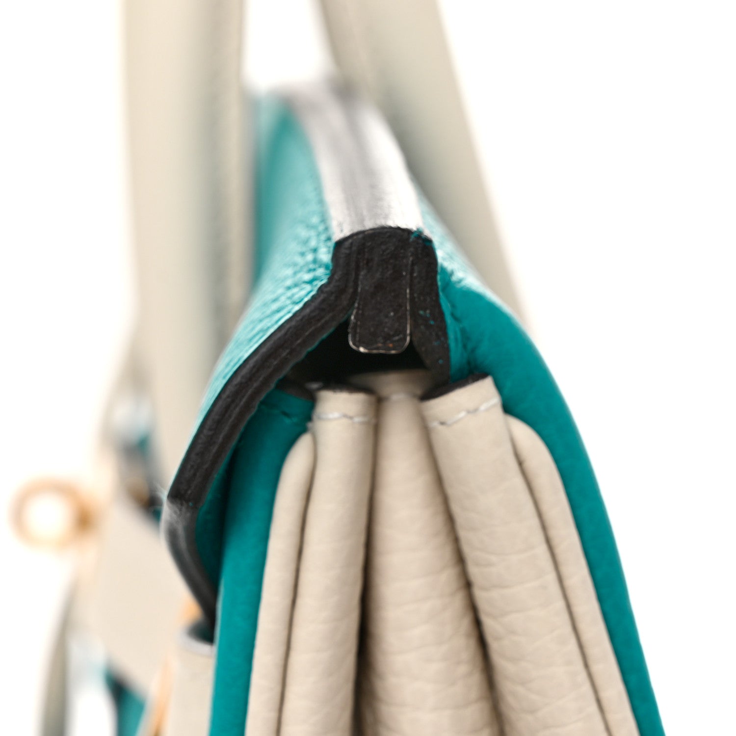 Hermes Taurillon Clemence Horseshoe Birkin 35 Bleu Paon Beton 11 of 12