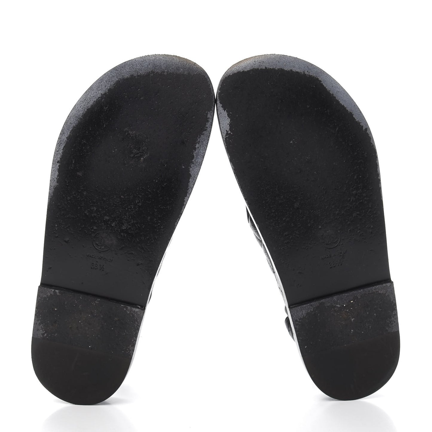 Grained Calfskin Velcro Dad Sandals 38.5 Black