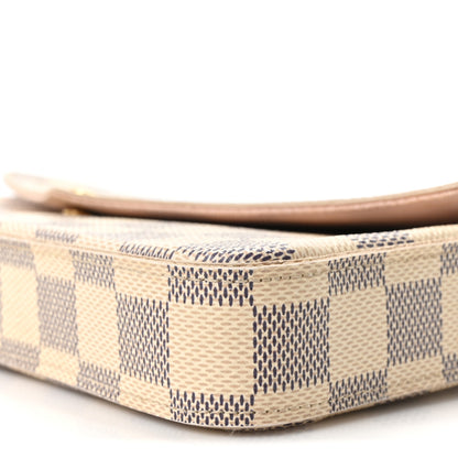 Louis Vuitton Damier Azur Pochette Felicie Chain Wallet Rose Ballerine 11 of 11