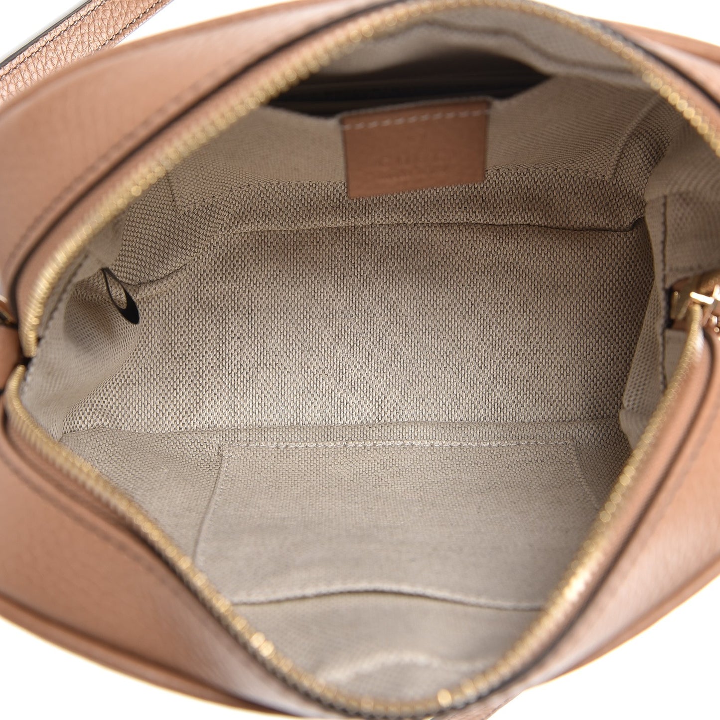Pebbled Calfskin Small Soho Disco Bag Rose Beige