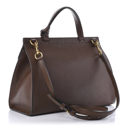 Gucci Calfskin Small GG Marmont Top Handle Bag Brown 3 of 16