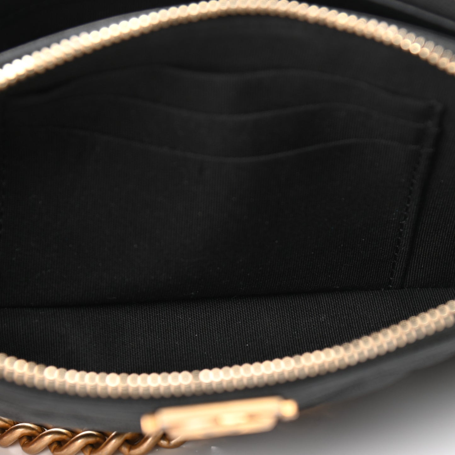 Caviar Quilted Small Boy Clutch With Chain Black