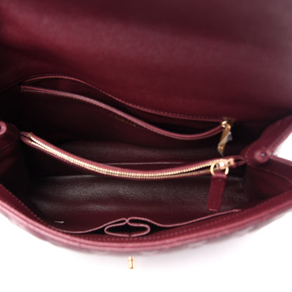 Chanel Caviar Lizard Quilted Medium Coco Handle Flap Burgundy 5 of 11