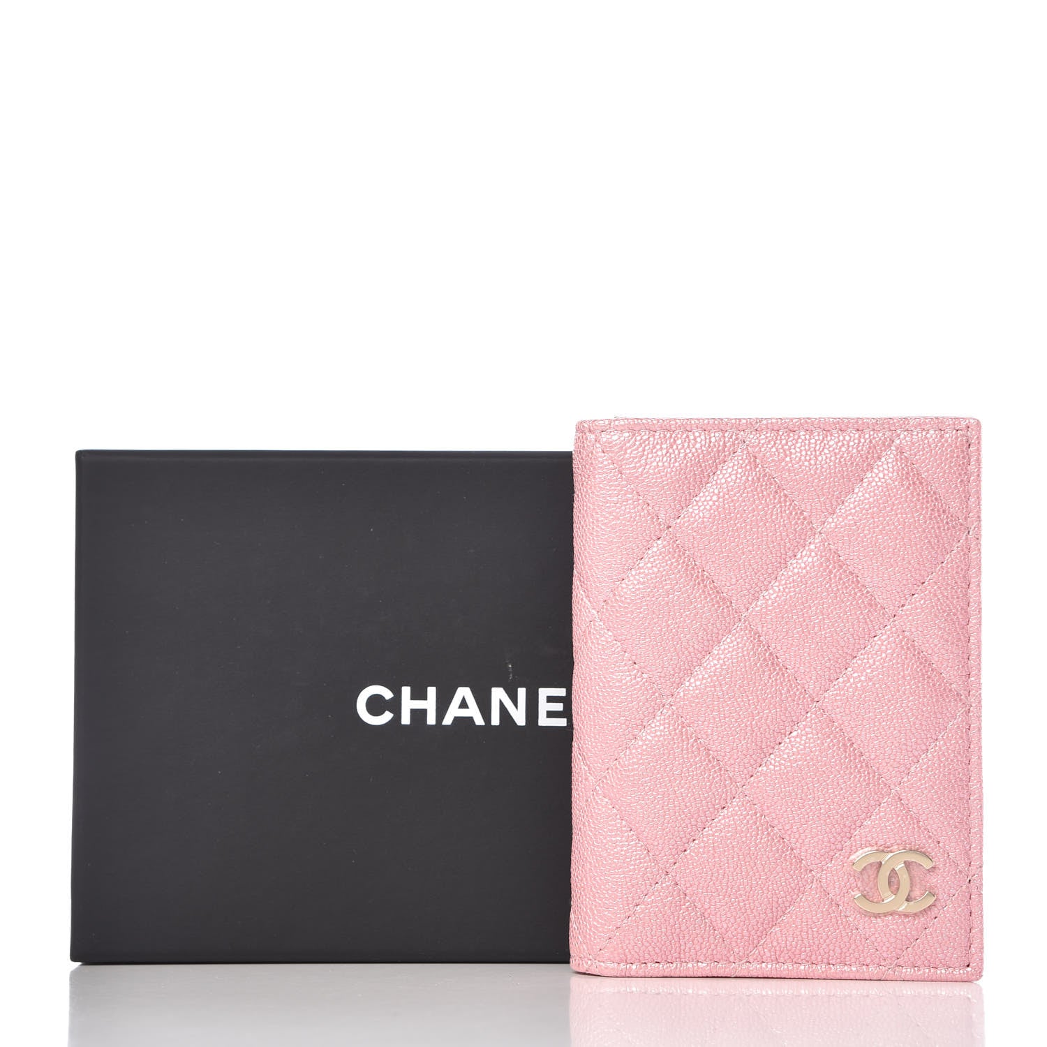 Chanel Iridescent Caviar Quilted Card Holder Wallet Rose Pink 15 of 16