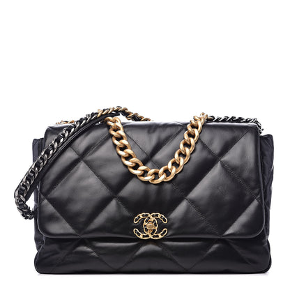 Chanel Goatskin Quilted Maxi 19 Flap Black 1 of 11