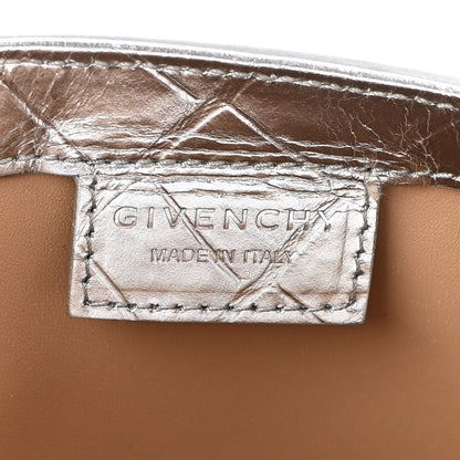 Givenchy Metallic Calfskin Croc Embossed Small Cut Out Shoulder Bag Silver 6 of 8