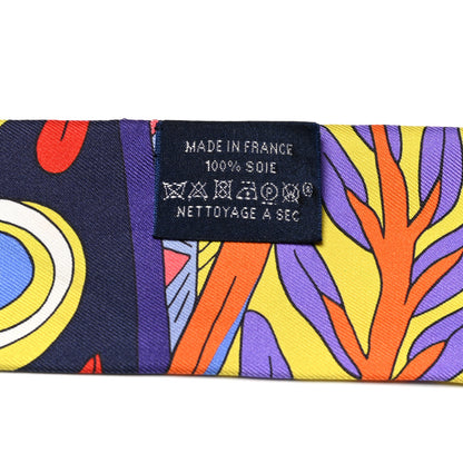 Hermes Silk Le Jardin de la Maharani Twilly Jaune Vif Bleu Violet 4 of 5