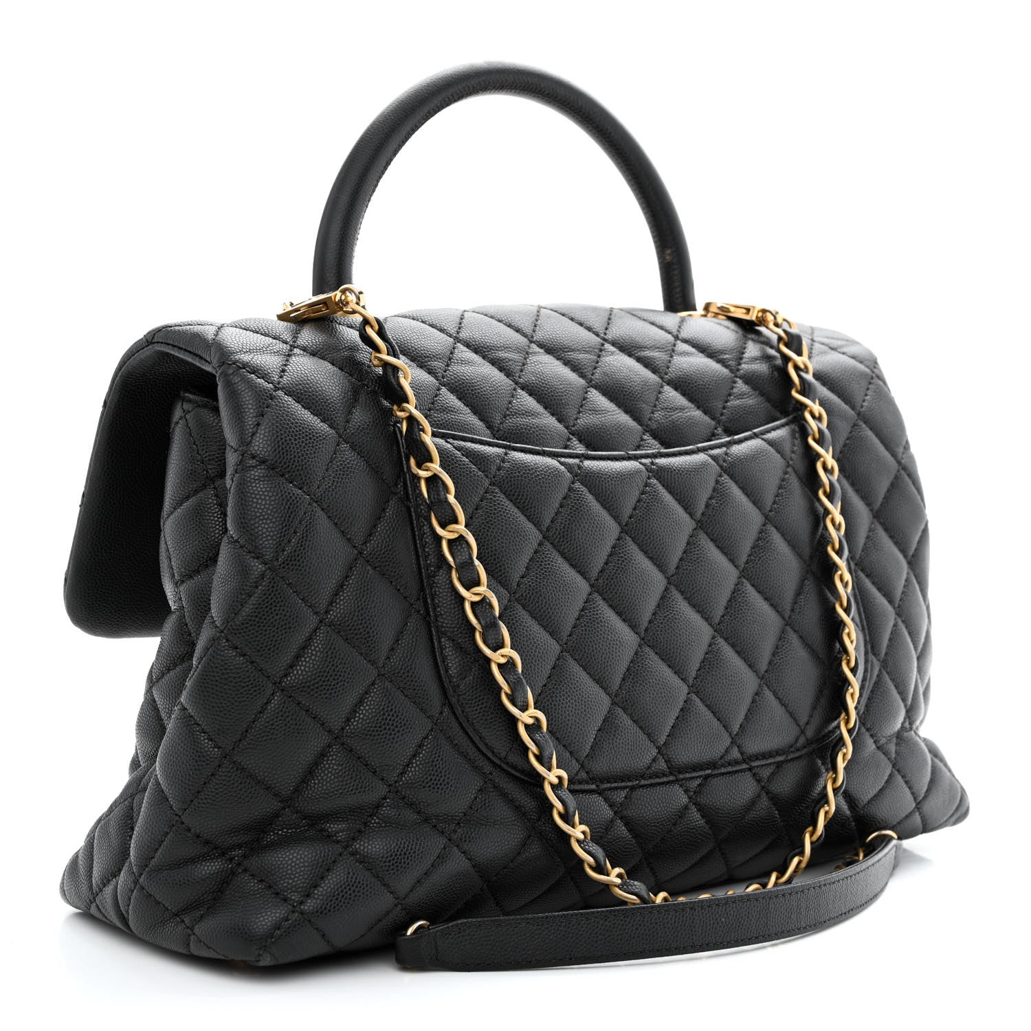 Chanel Caviar Quilted Medium Coco Handle Flap Black 3 of 11