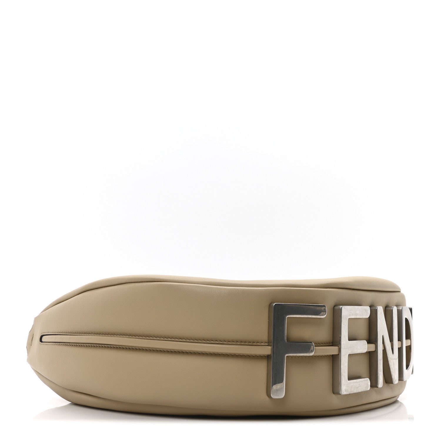 Fendi Vitello Grace Matte Metal Handle Medium Fendigraphy Hobo Bag Beige Amido 4 of 10