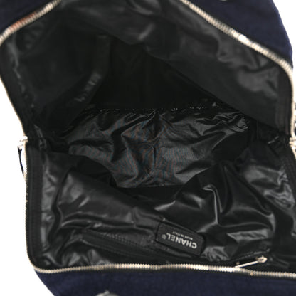 Chanel Wool Calfskin Embroidered Paris Hamburg Large Shopping Bag Blue 5 of 14