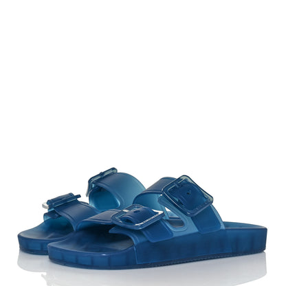 Balenciaga Technical Polyurethane Mallorca Slide Sandals 37 Blue 3 of 8