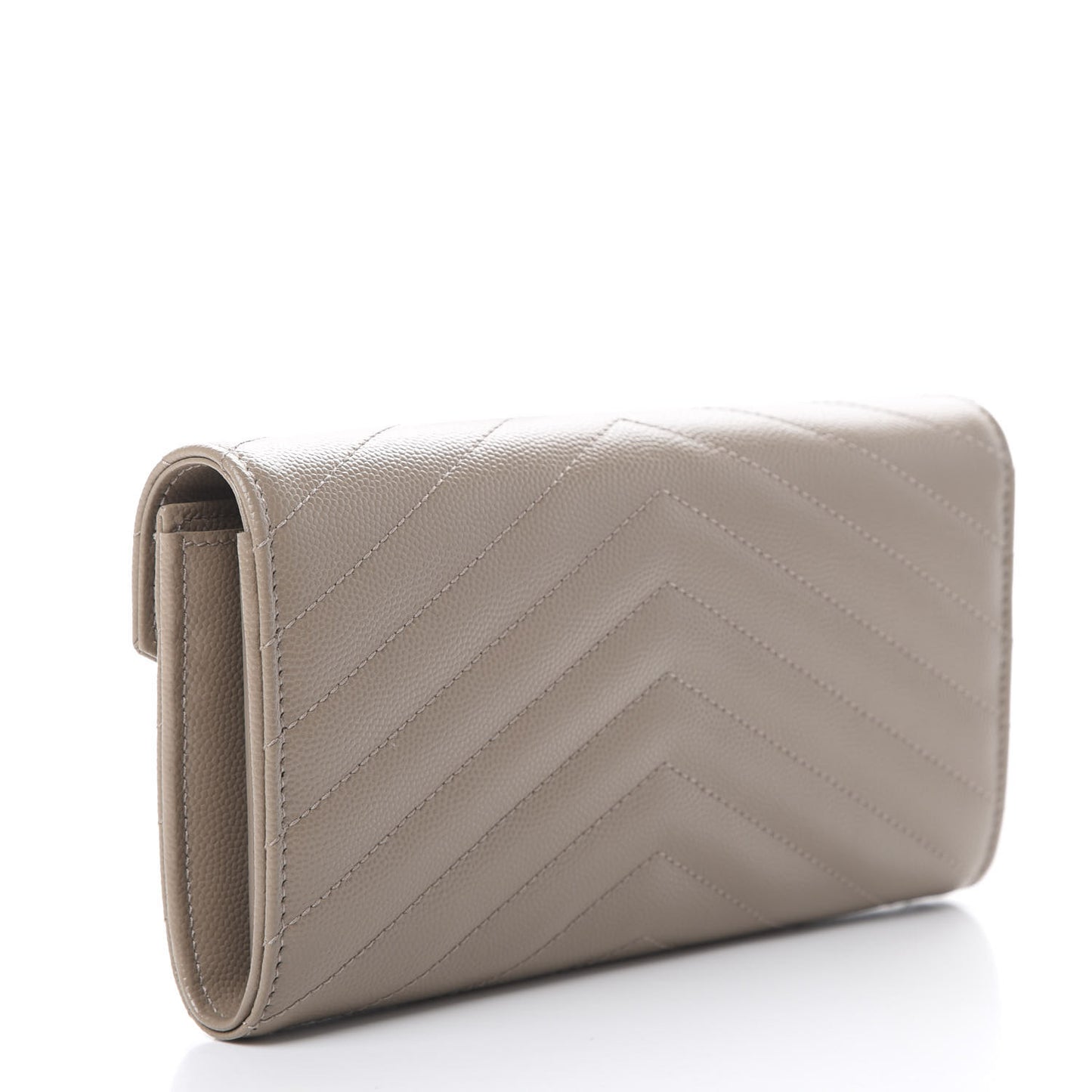 Grain De Poudre Matelasse Chevron Monogram Flap Wallet Dusty Grey