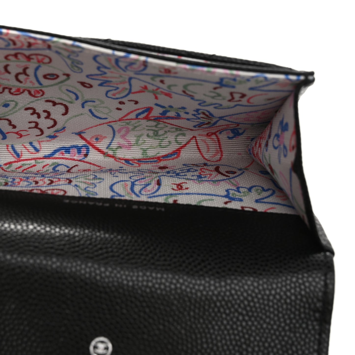 Caviar Quilted CC Flap Card Holder Black