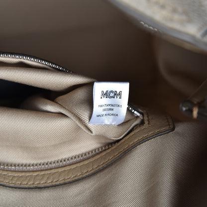 MCM Grained Calfskin Medium Klara Hobo New Beige 9 of 9