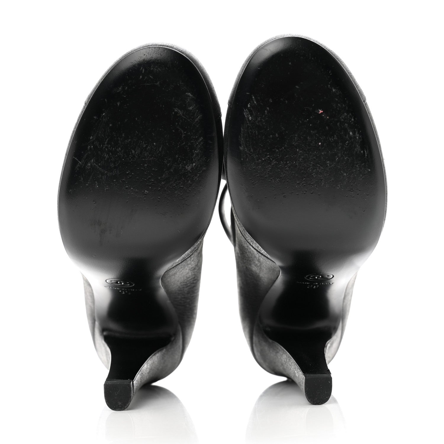 Chanel Buffalo Glitter Crystal Star Pumps 39 Black 5 of 12