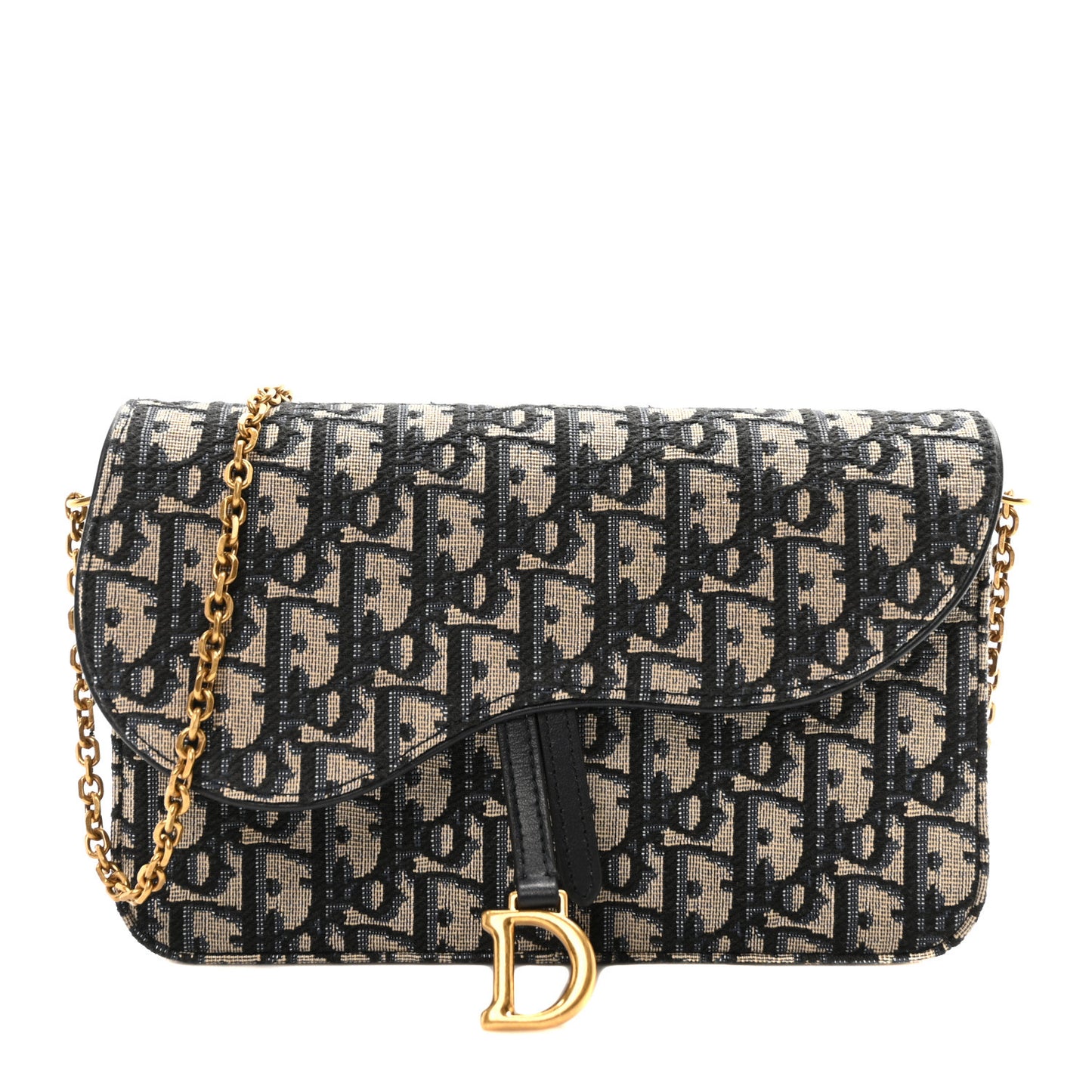 Oblique Saddle Chain Pouch Blue