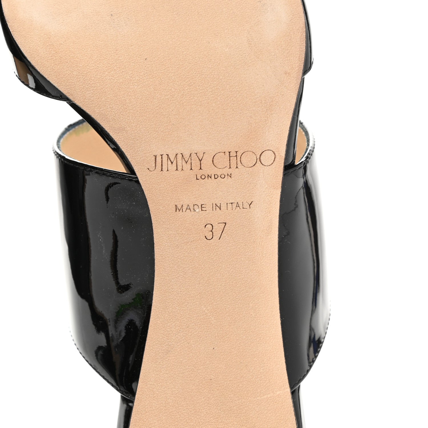 Jimmy Choo Patent Calfskin Hawke 65 Mules 37 Black 6 of 8