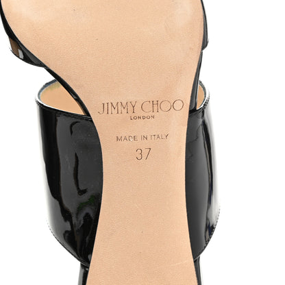 Jimmy Choo Patent Calfskin Hawke 65 Mules 37 Black 6 of 8