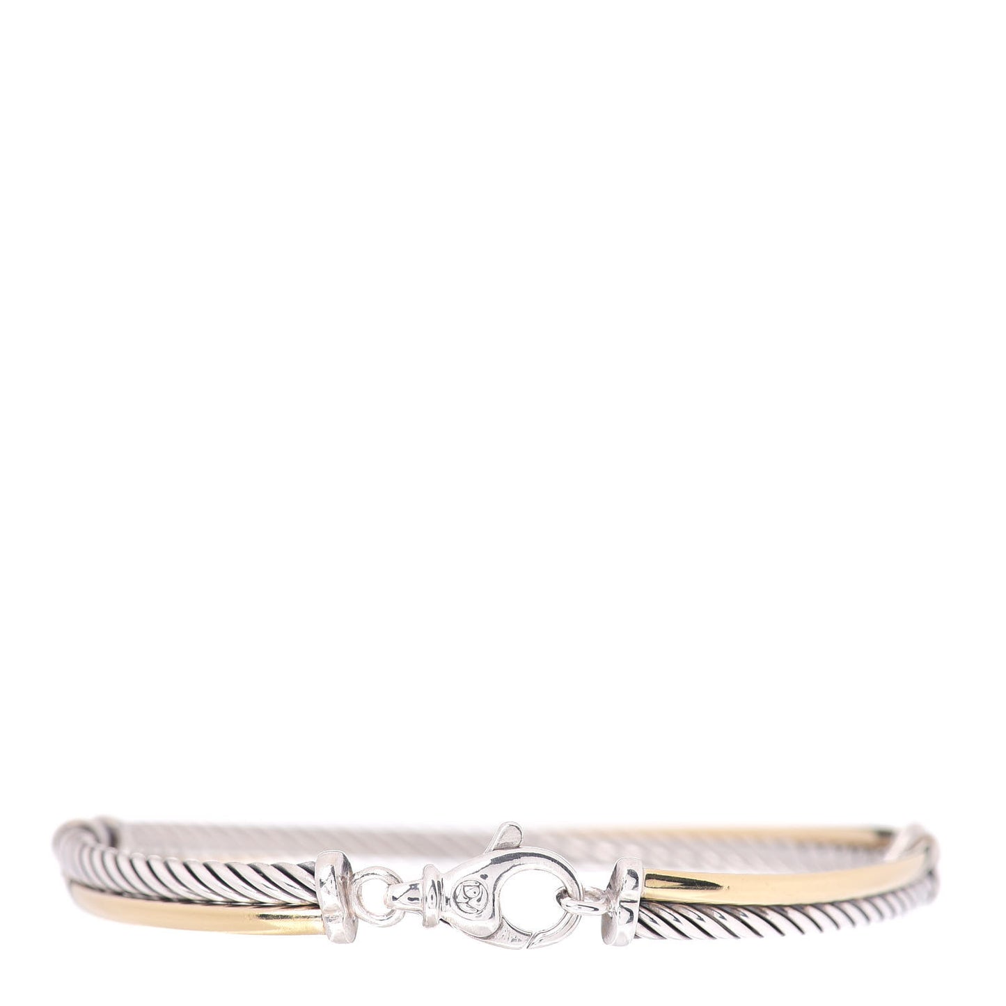 Sterling Silver 18K Yellow Gold 3mm Crossover Bracelet