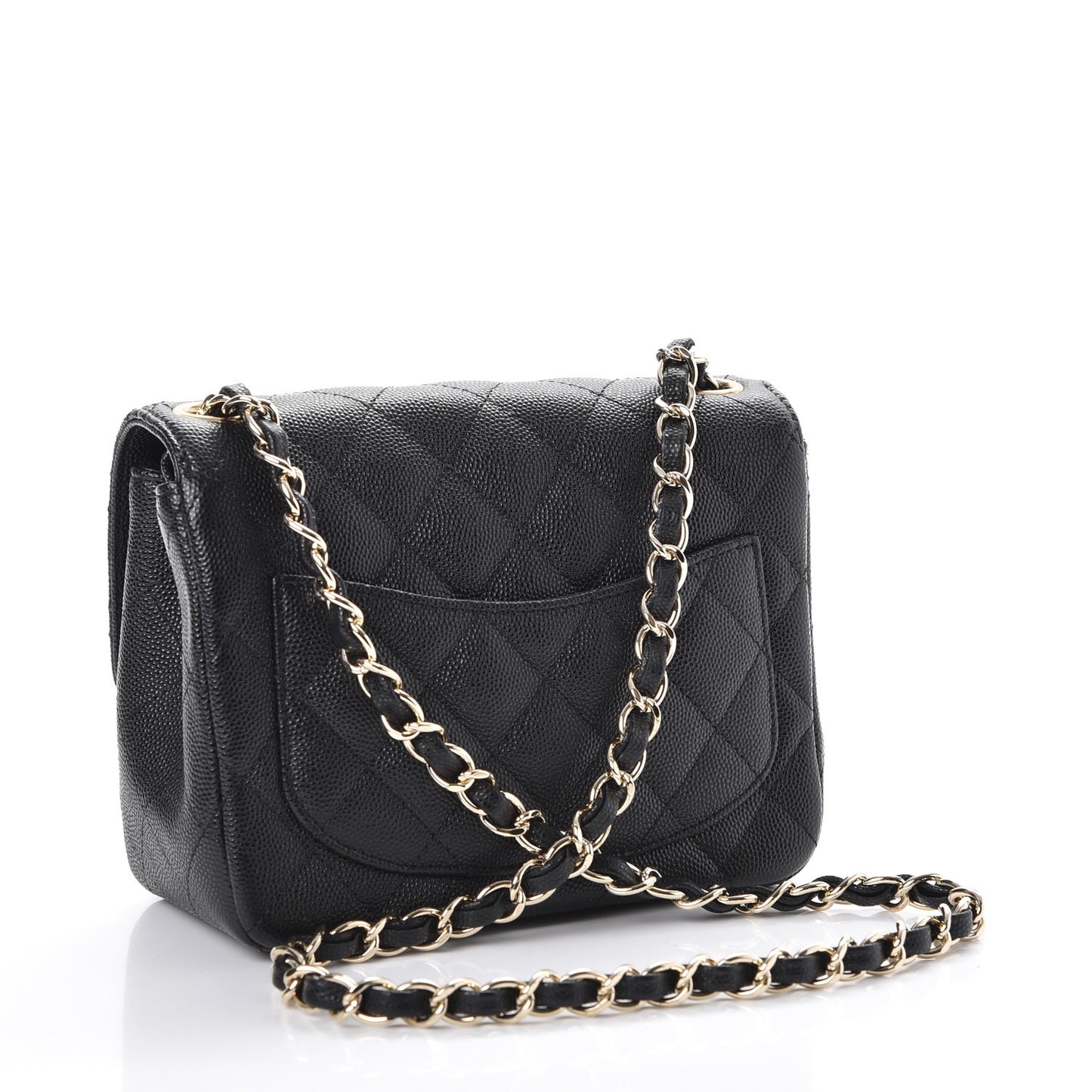 Caviar Quilted Mini Square Flap Black