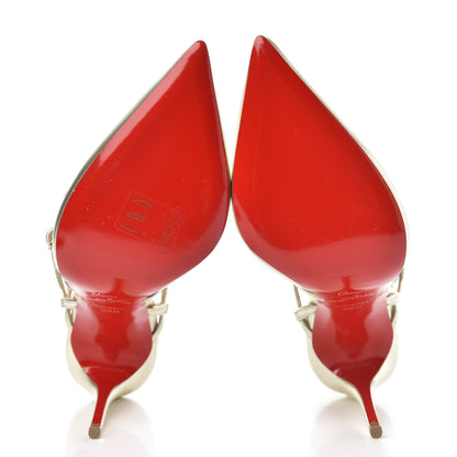 Christian Louboutin Metallic Nappa Kadreyana 100 Pumps 38.5 Sahara 5 of 10