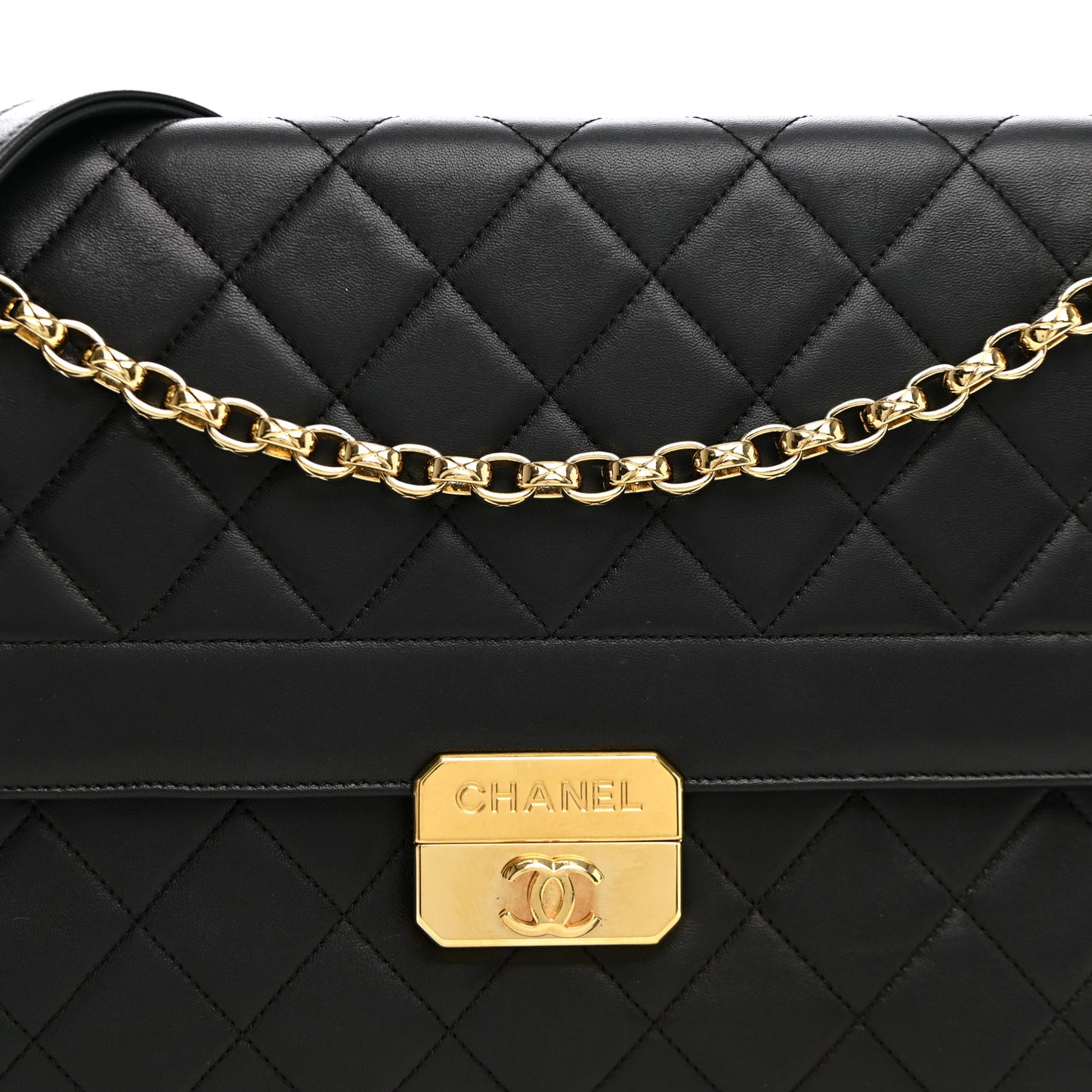 Lambskin Quilted Large Chic With Me Flap Black