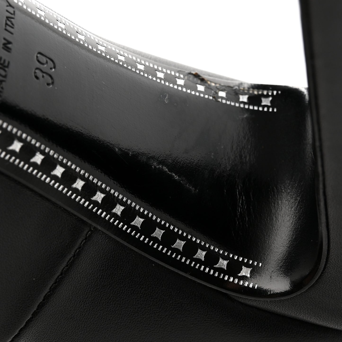 Calfskin Cap Toe CC Pumps 39 Black Silver