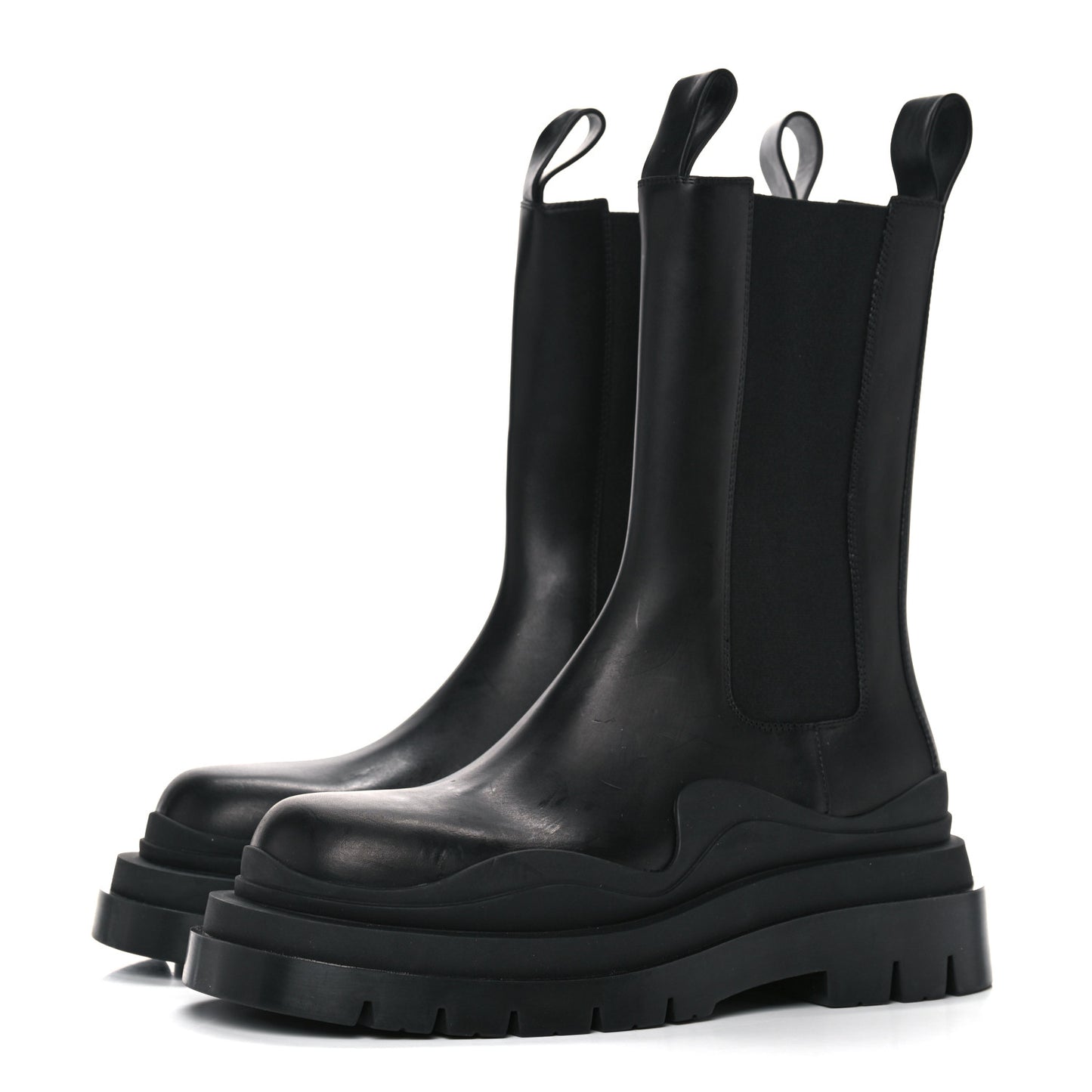Calfskin The Tire Chelsea Boots 38.5 Black