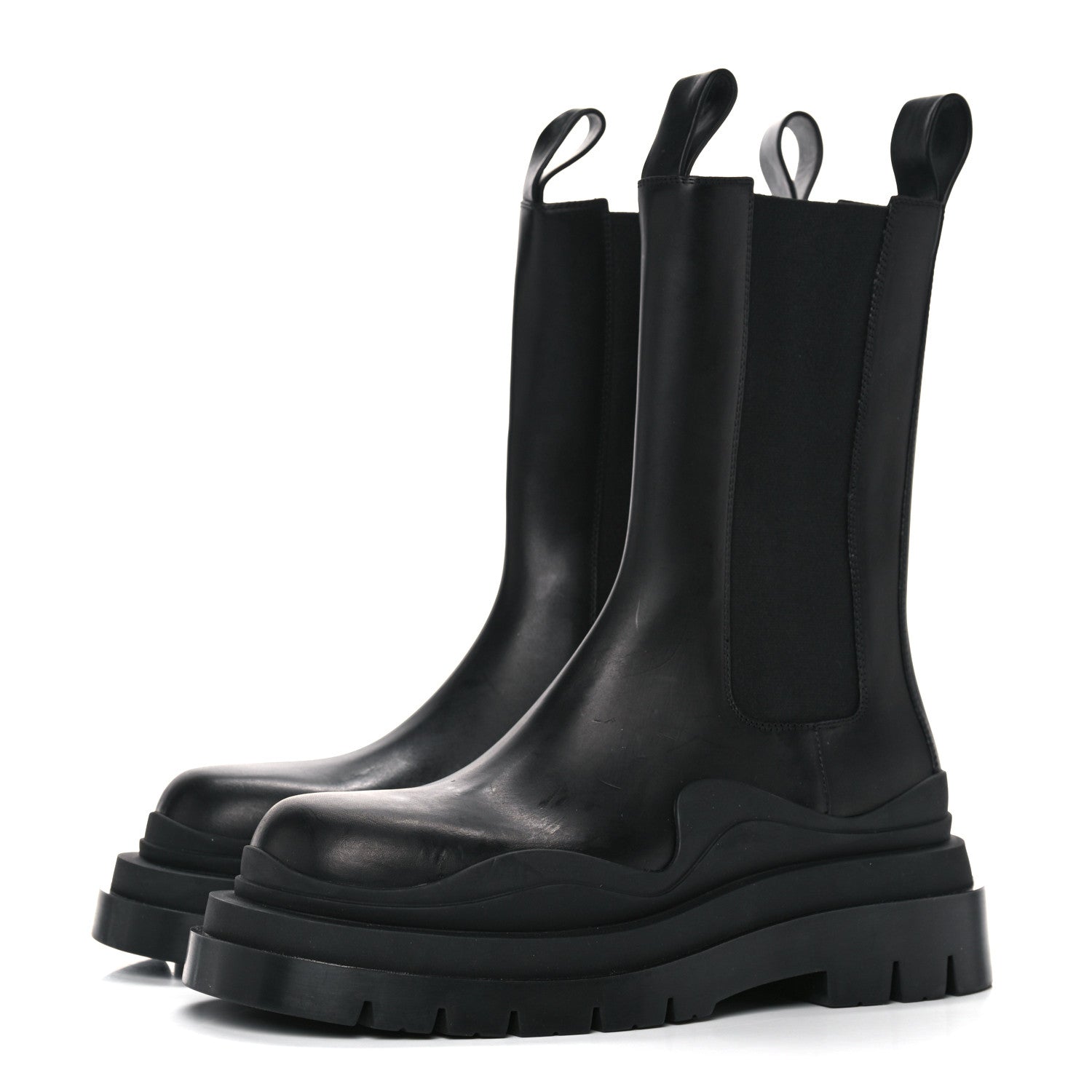 Bottega Veneta Calfskin The Tire Chelsea Boots 38.5 Black 3 of 13