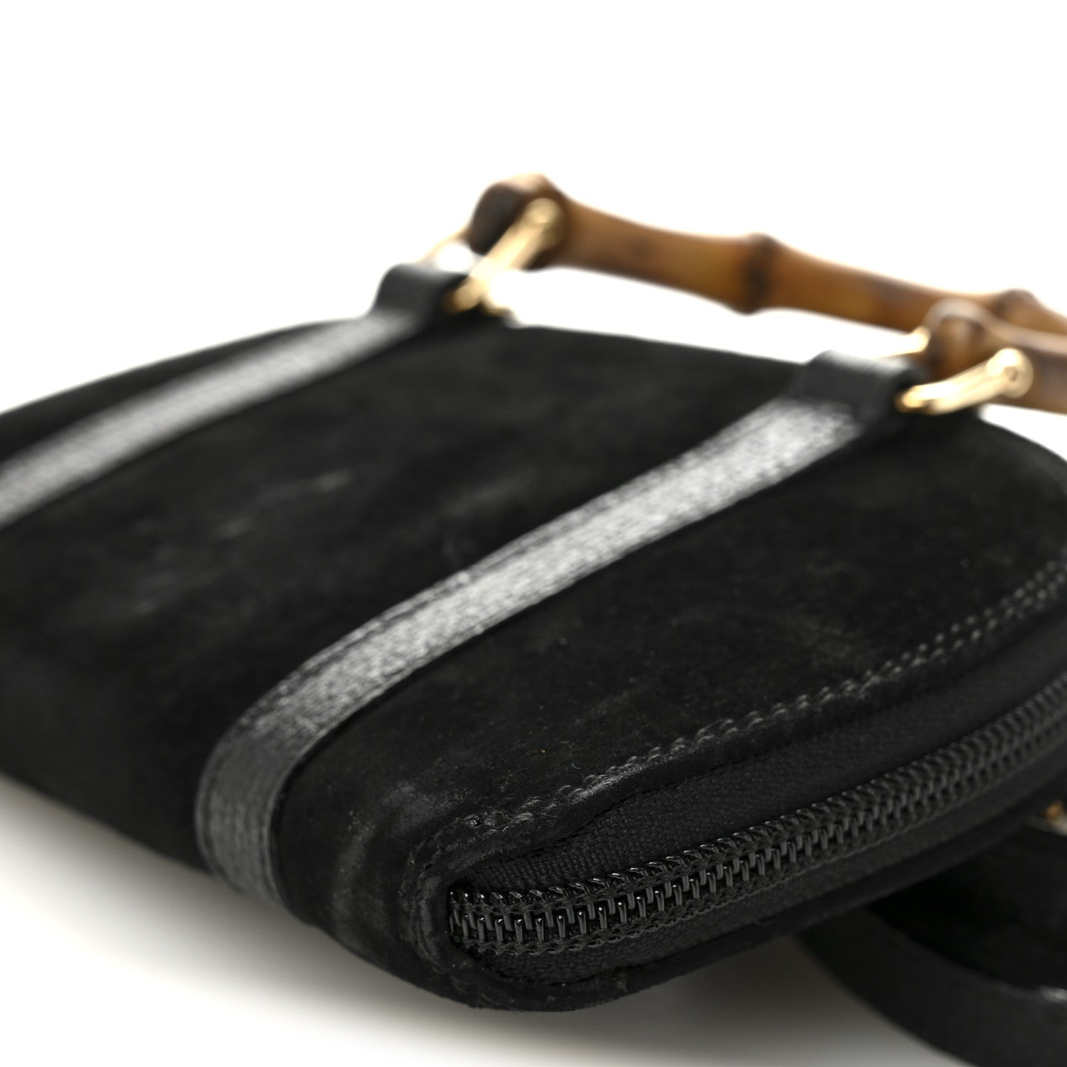 Gucci Suede Mini Bamboo Handle Bag Black 9 of 10