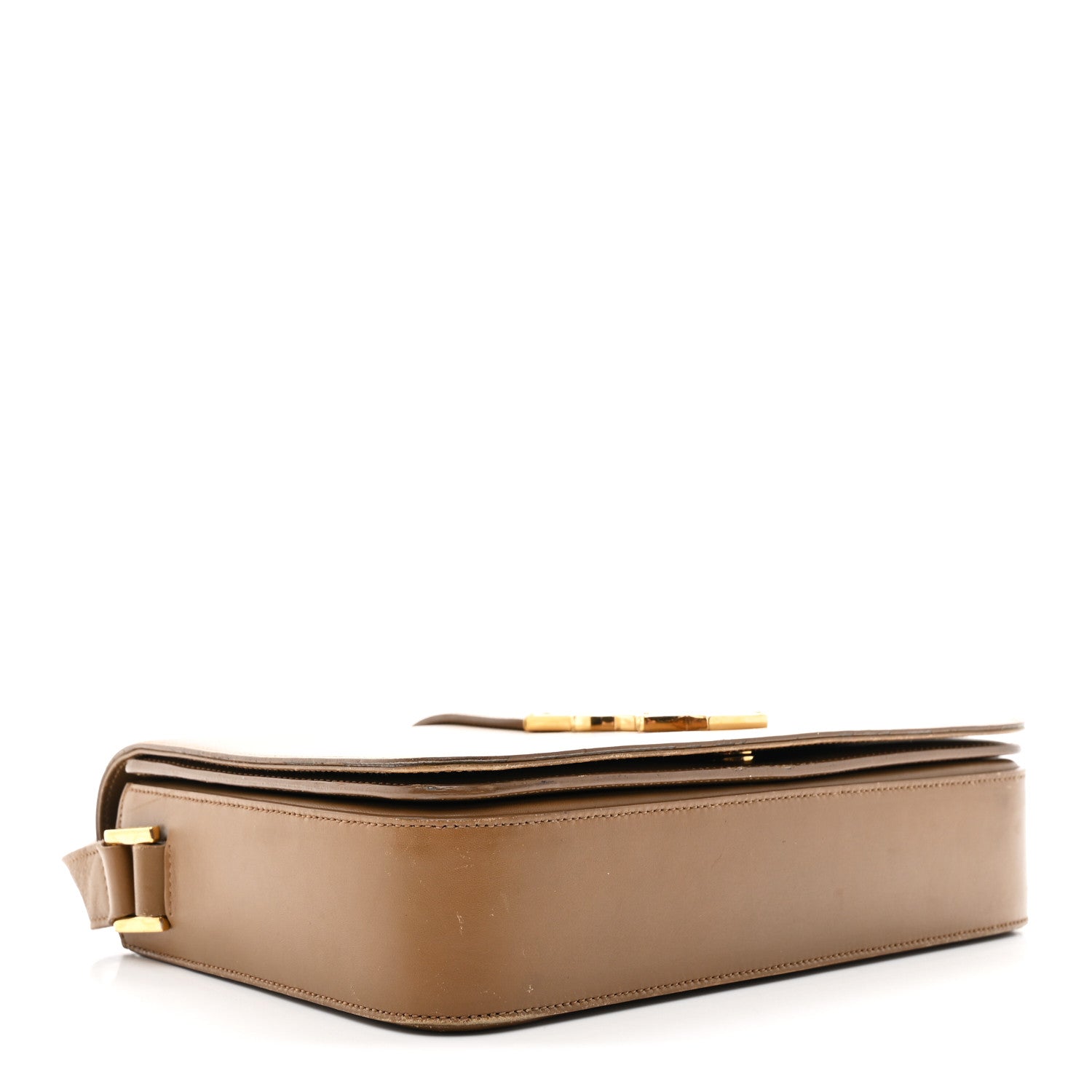 Saint Laurent Smooth Calfskin Medium Classic Monogram Universite Bag Dark Beige 4 of 10