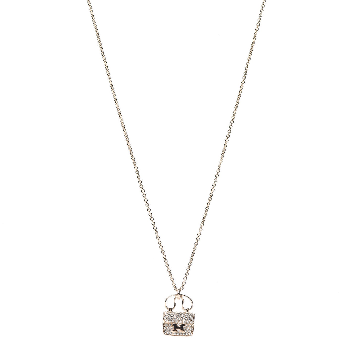 18K Rose Gold Diamond Constance Amulette Pendant Necklace